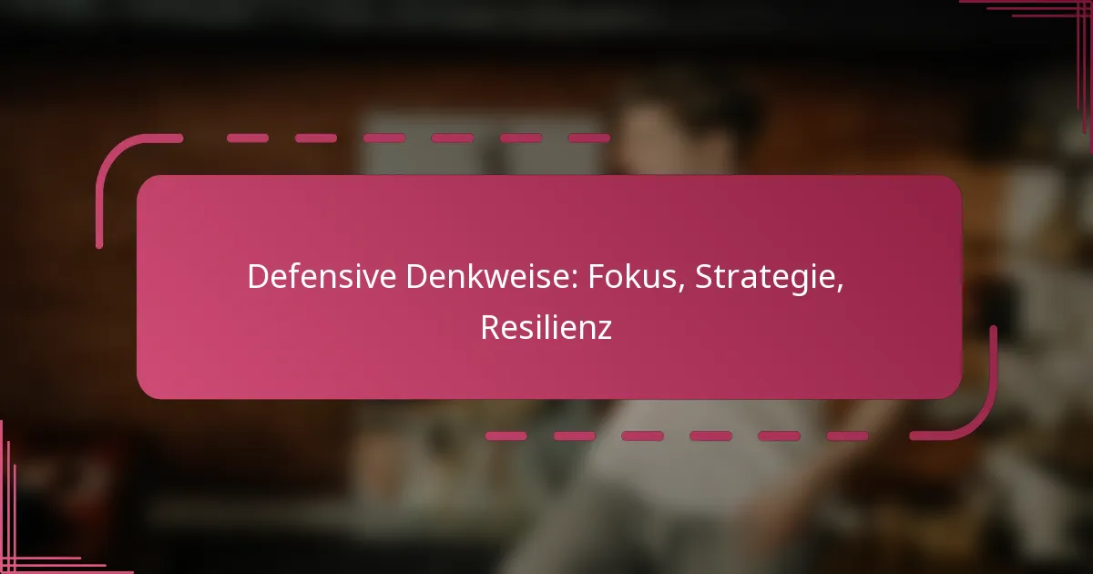 Defensive Denkweise: Fokus, Strategie, Resilienz