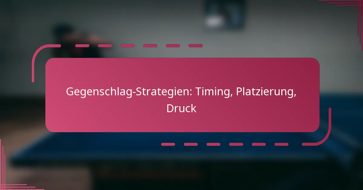 Gegenschlag-Strategien: Timing, Platzierung, Druck