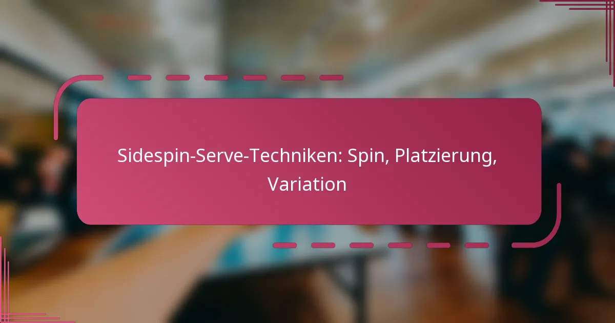 Sidespin-Serve-Techniken: Spin, Platzierung, Variation