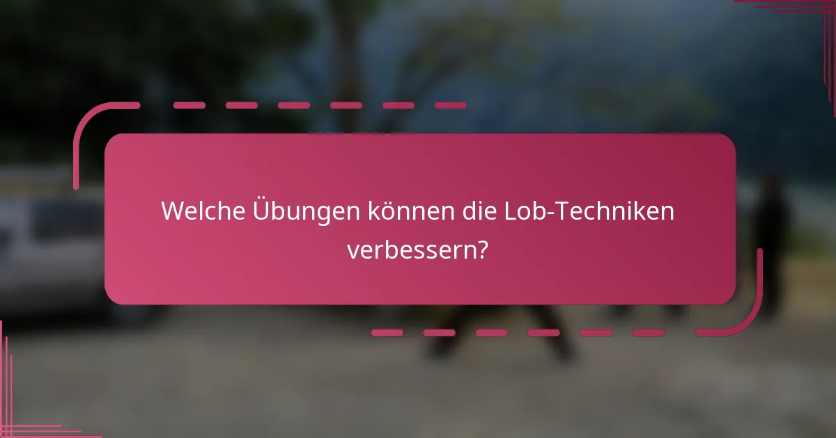 Welche Übungen können die Lob-Techniken verbessern?